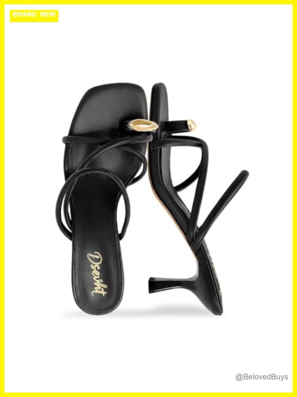 Strappy Kitten Heel Sandals Square Open Toe Ankle Strap Dress Shoes Women